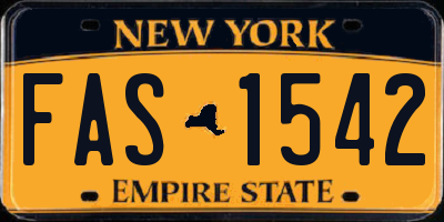 NY license plate FAS1542