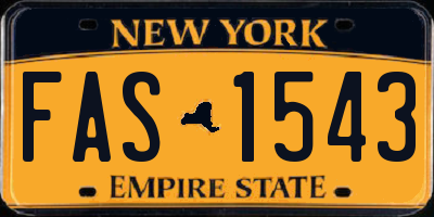 NY license plate FAS1543
