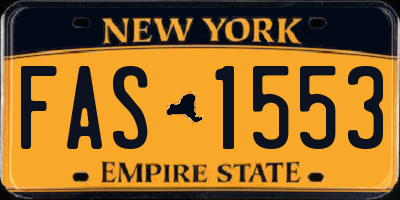 NY license plate FAS1553