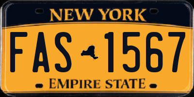 NY license plate FAS1567