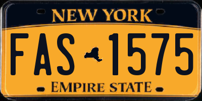 NY license plate FAS1575