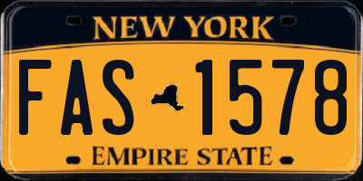 NY license plate FAS1578