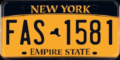 NY license plate FAS1581