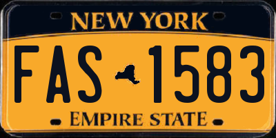 NY license plate FAS1583