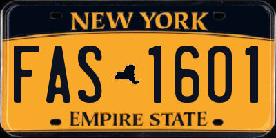 NY license plate FAS1601