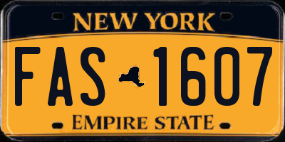 NY license plate FAS1607