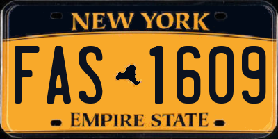 NY license plate FAS1609