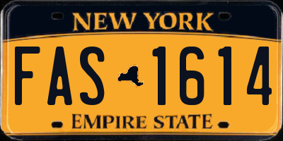 NY license plate FAS1614