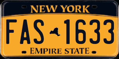 NY license plate FAS1633