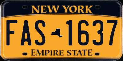 NY license plate FAS1637