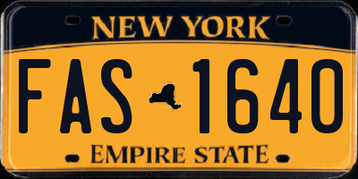 NY license plate FAS1640