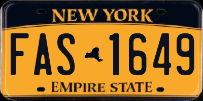 NY license plate FAS1649