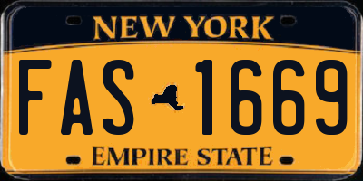 NY license plate FAS1669