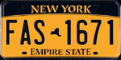 NY license plate FAS1671