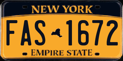 NY license plate FAS1672