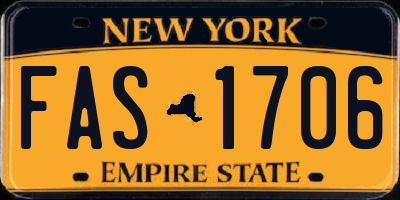 NY license plate FAS1706