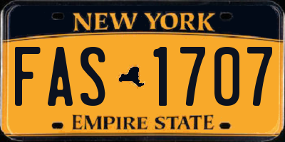 NY license plate FAS1707