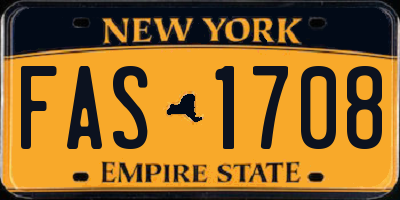 NY license plate FAS1708