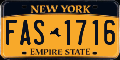 NY license plate FAS1716