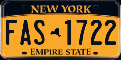 NY license plate FAS1722