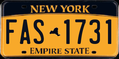 NY license plate FAS1731
