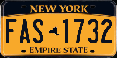 NY license plate FAS1732