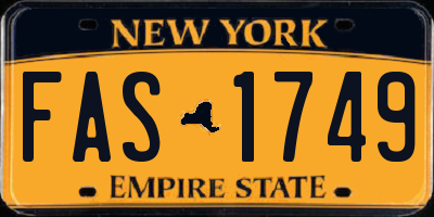 NY license plate FAS1749