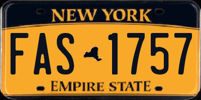 NY license plate FAS1757