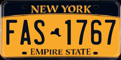 NY license plate FAS1767