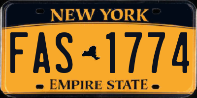 NY license plate FAS1774