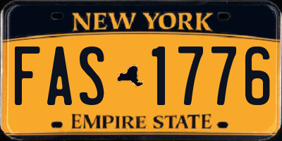 NY license plate FAS1776