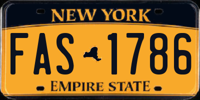 NY license plate FAS1786