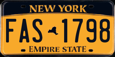 NY license plate FAS1798