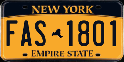 NY license plate FAS1801