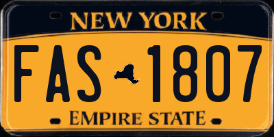 NY license plate FAS1807