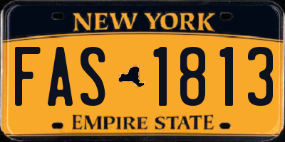 NY license plate FAS1813