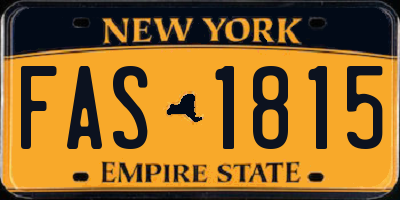 NY license plate FAS1815