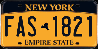 NY license plate FAS1821
