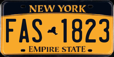 NY license plate FAS1823