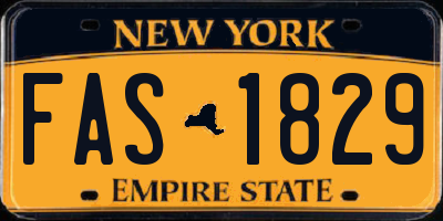 NY license plate FAS1829