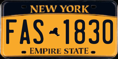 NY license plate FAS1830