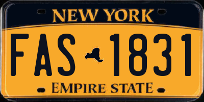 NY license plate FAS1831