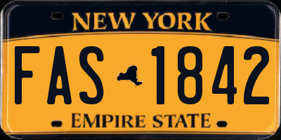 NY license plate FAS1842