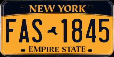 NY license plate FAS1845