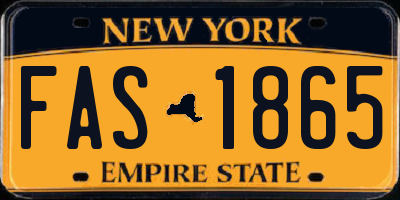 NY license plate FAS1865