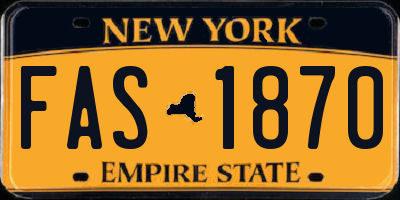 NY license plate FAS1870