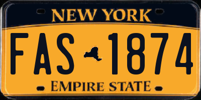 NY license plate FAS1874
