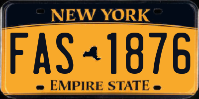 NY license plate FAS1876