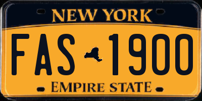 NY license plate FAS1900