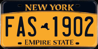 NY license plate FAS1902